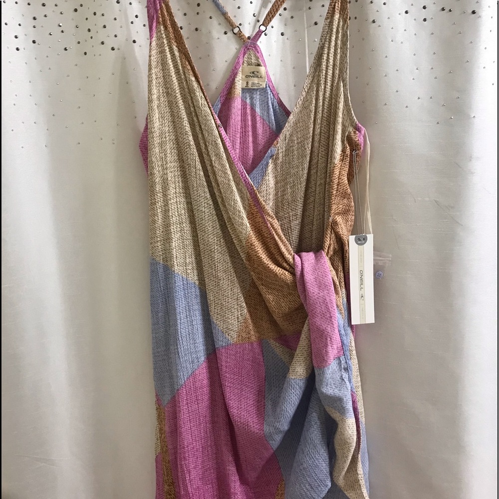 Multi color wrap sundress